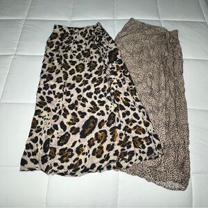 Animal Print Leopard Print Midi Skirts Bundle